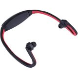 507 leven waterdichte Sweatproof Stereo draadloze sport oordopjes koptelefoon In-ear Headphone Headset met Micro SD-kaartsleuf  voor slimme telefoons &amp; iPad &amp; Laptop &amp; Notebook &amp; MP3 of andere Audio-apparaten  maximale SD Card Storage: 32GB(Red)