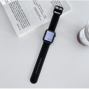 Honingraat gat naaien siliconen vervanging riem horlogeband voor Apple Watch Series 7 45mm / 6 &amp; SE &amp; 5 &amp; 4 44mm / 3 &amp; 2 &amp; 1 42mm (zwart groen)
