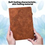 Voor Samsung Galaxy Tab A7 T500 Peacock Embossed Pattern TPU + PU Horizontale Flip Lederen case met Holder &amp; Card Slots &amp; Wallet(Brown)