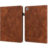 Voor Samsung Galaxy Tab A7 T500 Peacock Embossed Pattern TPU + PU Horizontale Flip Lederen case met Holder &amp; Card Slots &amp; Wallet(Brown)