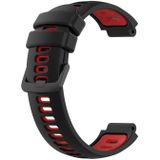 Voor Garmin Forerunner 620 tweekleurige siliconen horlogeband (zwart + rood)
