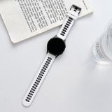 Voor Samsung Galaxy Watch4 40mm / 44mm tweekleurige siliconenriem horlogeband (wit zwart)