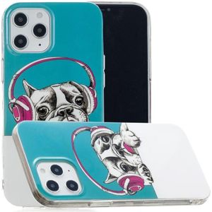 Voor iPhone 12 Pro Max Lichtgevende TPU Soft Beschermhoes (Headset Dog)