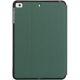 Voor iPad Mini  / 4/3/2 / 1 Dual-vouwen Horizontale Flip Tablet Leren Case met Houder &amp; Sleep / Wake-Up-functie (Dark Green)