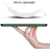 Voor iPad Mini  / 4/3/2 / 1 Dual-vouwen Horizontale Flip Tablet Leren Case met Houder &amp; Sleep / Wake-Up-functie (Dark Green)