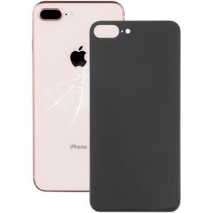 Gemakkelijk vervanging grote camera gat glas terug batterij cover met lijm voor iPhone 8 plus (zwart)