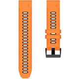 Voor Garmin Tactix 7 26mm Silicone Sports Two-Color Watch Band (Orange+Black)