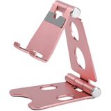 ROOSTAND R2 aluminiumlegering mobiele desktop Tablet beugel dubbele vouwen lui artefact  grootte: 6.4 x7x9cm (Rose Gold)