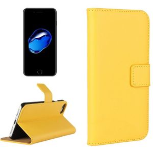 iPhone 7 &amp; 8 horizontaal Kleurrijk PU leren Flip Hoesje met houder en opbergruimte voor pinpassen &amp; geld (geel)