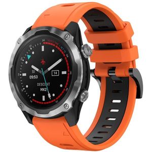 Voor Garmin Descent MK 2 26 mm tweekleurige sport siliconen horlogeband (oranje + zwart)