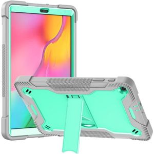 For Samsung Galaxy Tab A 10.1  Silicone + PC Shockproof Protective Case with Holder(Gray + Green)