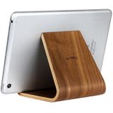 SamDi artistieke hout graan Walnut Desktop houder staan DOCK-houder voor mobiele telefoon  iPad en andere Tablets (koffie kleur)