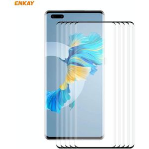 5 PC's voor Huawei Mate 40 Pro / 40 Pro+ / 40 RS Porsche Design ENKAY Hat-Prince 0.26mm 9H 3D Explosiebestendig volledig scherm Gebogen warmte buigend gehard glasfilm