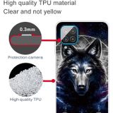 Voor Samsung Galaxy A12 Schokbestendig Geschilderd Transparant TPU Beschermhoesje (Magic Wolf)
