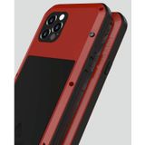 LOVE MEI Metal Schokbestendig waterdichte stofdichte beschermhoes voor iPhone 12 Pro(Rood)