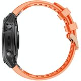 Voor Garmin Fenix 7S Silicone Rose Gold Buckle Watchband (Orange)