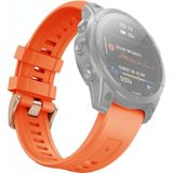 Voor Garmin Fenix 7S Silicone Rose Gold Buckle Watchband (Orange)