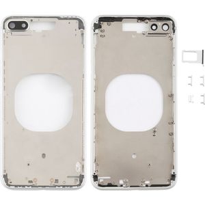 Transparante achtercover met camera lens &amp; SIM-kaart lade &amp; Zijkleutels voor iPhone 8 plus (wit)