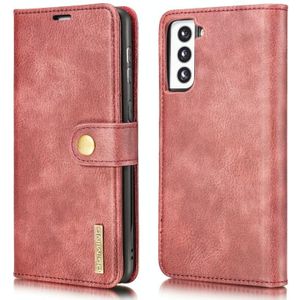 Voor Samsung Galaxy S21 5G DG. MING Crazy Horse Texture Flip Afneembare magnetische lederen kast met houder &amp; kaartslots &amp; portemonnee(rood)