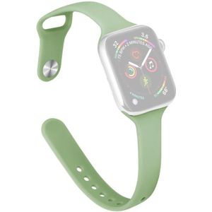 Slimming Silicone Replacement Watchband For Apple Watch Series 7 45mm / 6&amp;SE&amp;5&amp;4 44mm / 3&amp;2&amp;1 42mm(Mint Green)