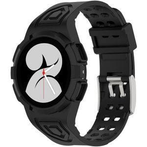 Voor Samsung Galaxy Watch4 44mm Silicone Integrated Watch Band (Black)
