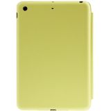 3-vouw Naturally Treated lederen Smart hoesje met slaap / wekker functie &amp; houder voor iPad mini 1 / 2 / 3 (lichtgevend groen)