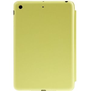 3-vouw Naturally Treated lederen Smart hoesje met slaap / wekker functie &amp; houder voor iPad mini 1 / 2 / 3 (lichtgevend groen)