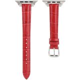 Bamboo Joint with Beads Leather Replacement Strap Watchband For Apple Watch Series 6 &amp; SE &amp; 5 &amp; 4 44mm / 3 &amp; 2 &amp; 1 42mm(Red)