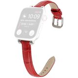 Bamboo Joint with Beads Leather Replacement Strap Watchband For Apple Watch Series 6 &amp; SE &amp; 5 &amp; 4 44mm / 3 &amp; 2 &amp; 1 42mm(Red)