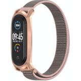 For Xiaomi Mi Band 6 / 5 / 4 / 3 Mijobs GT Nylon Loop Replacement Watchband(Pink Sand Rose Gold)