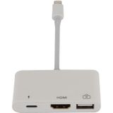 3 in 1 1080P HDMI + USB + 8 Pin Charging Female Ports naar 8-pins mannelijke OTG digitale videoconverterkabel