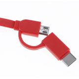 1m 2A Two in One uittrekbare Micro USB naar USB-C / Type-C Data Sync laad Kabel  Voor Galaxy  Xiaomi  Huawei  LG  HTC en andere Smart Phones  Oplaadbare Devices(rood)