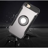 Voor iPhone 8 &amp; 7 telefoon Ring Armor TPU + PC 360 graden rotatie magnetische telefoon Ring Stent combinatie Case(Grey)