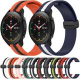 Voor Xiaomi MI Watch S1 Pro 22 mm opvouwbare magnetische sluiting siliconen horlogeband (roze + wit)