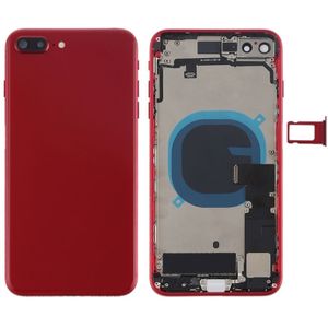 Batterij achtercover montage met Zijknop &amp; vibrator &amp; luidspreker &amp; aan/uit-knop + volume knop Flex kabel &amp; kaart lade voor iPhone 8 plus (rood)