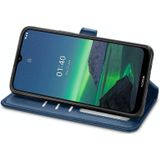 Voor Nokia 1.4 Solid Color Leather Buckle Case met Lanyard &amp; Photo Frame &amp; Card Slot &amp; Wallet &amp; Stand-functie