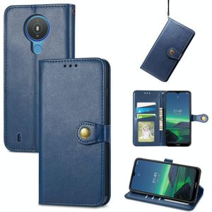 Voor Nokia 1.4 Solid Color Leather Buckle Case met Lanyard &amp; Photo Frame &amp; Card Slot &amp; Wallet &amp; Stand-functie