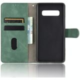 Voor Samsung Galaxy S10 Solid Color Skin Feel Magnetic Buckle Horizontal Flip Calf Texture PU Leather Case met Holder &amp; Card Slots &amp; Wallet(Groen)