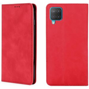 Voor Samsung Galaxy M12/F12 Skin Feel Magnetic Horizontal Flip Leather Phone Case