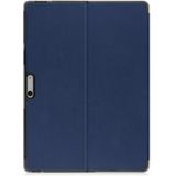 For Microsoft Surface Pro 9 JUNSUNMAY Custer Solid Color 3-Fold Stand Leather Tablet Case(Dark Blue)