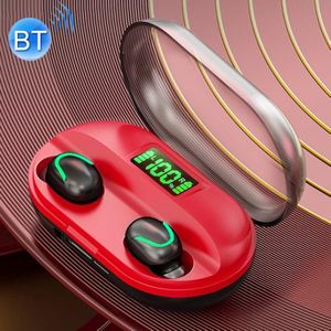 T2 Bluetooth 5.0 TWS Touch Digital Display True Wireless Bluetooth Earphone met oplaadbox (rood)