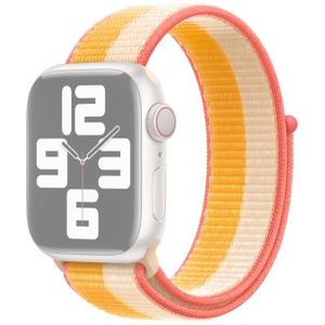 Loop Type Sport Replacement Strap Watchband For Apple Watch Series 7 45mm / 6 &amp; SE &amp; 5 &amp; 4 44mm / 3 &amp; 2 &amp; 1 42mm (Beige White)