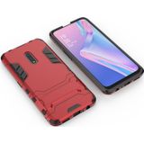 Voor OPPO K3 schokbestendige PC + TPU beschermhoes met onzichtbare houder (rood)