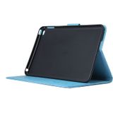 Voor iPad mini 4 ingedrukt bloemen vlinder patroon horizontale Flip PU lederen draagtas met magnetische Buckle &amp; houder &amp; Card Slots &amp; Wallet(Blue)