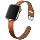 Dames Starry Sky Style Lederen Vervanging Strap Watchband voor Apple Watch Series 6 &amp; SE &amp; 5 &amp; 4 44mm / 3 &amp; 2 &amp; 1 42mm (Bruin Silver Buckle)