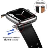 Dubbele gespen lederen horlogeband voor Apple Watch Series 7 41 mm / 6 &amp; SE &amp; 5 &amp; 4 40mm / 3 &amp; 2 &amp; 1 38mm (Black Silver Buckle)