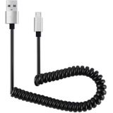 30cm to 100cm High Speed Spring Style Micro USB to USB 2.0 Flexible Elastic Spring Coiled Kabel USB Data Sync Kabel  Voor Galaxy  Huawei  Xiaomi  LG  HTC  Sony en Other Smart Phones(zilver)