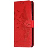 Feather patroon Litchi textuur horizontale Flip lederen draagtas met portemonnee &amp; houder &amp; kaartsleuven voor OnePlus 7 Pro (rood)