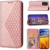 Voor Samsung Galaxy A23 4G/5G/M13 4G/F23/M23 5G Cubic Grid Kalf Textuur Magnetische Sluiting Lederen Telefoon Case (Rose Goud)