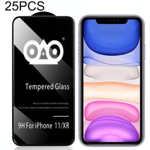 25 PCS schokbestendige anti-brekende edge airbag tempered glass film voor iPhone XR